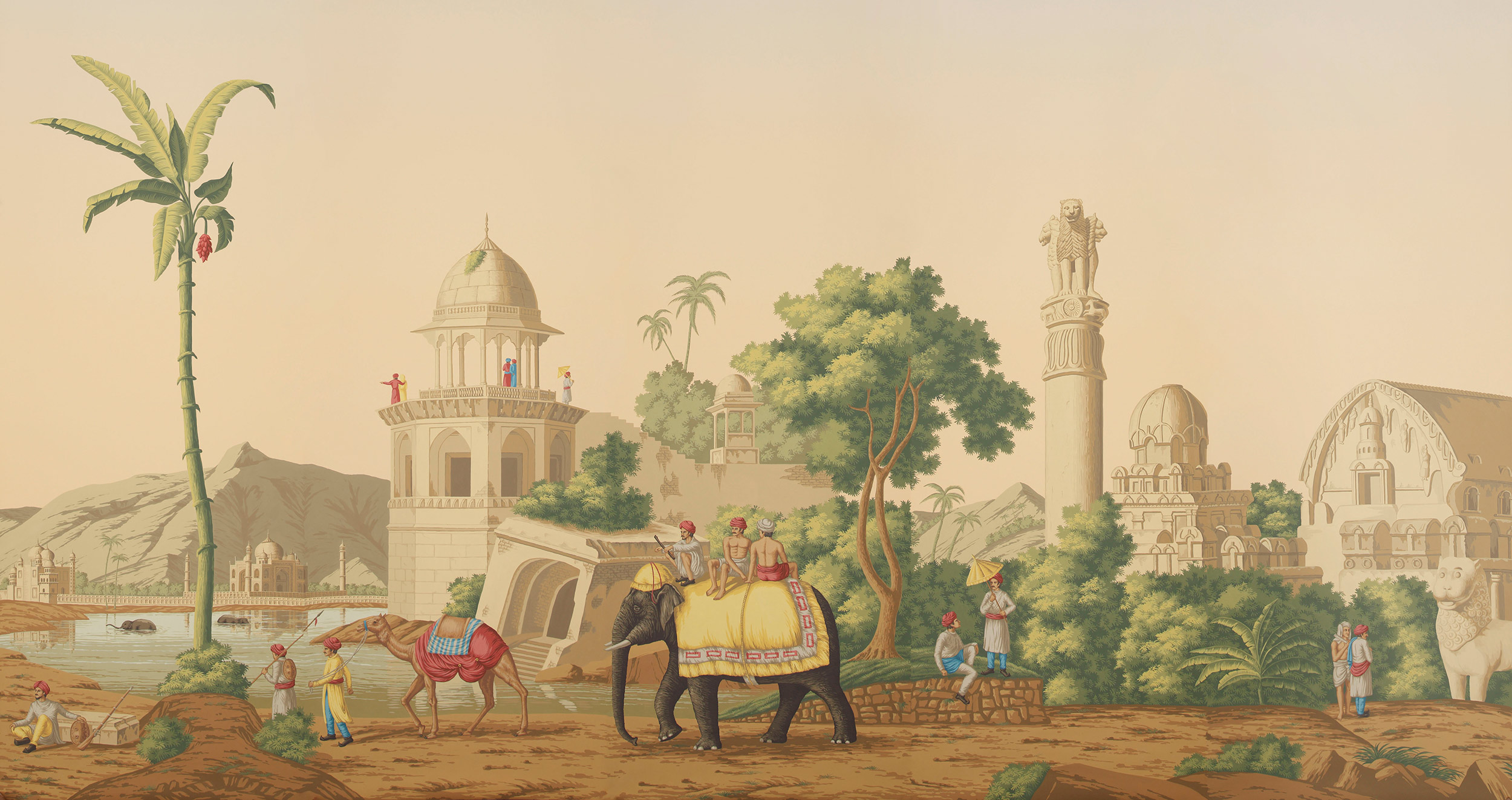 Обои ручная роспись Early Views of India on scenic paper Обои ручная роспись Early Views of India on scenic paper - постер Loft-Concept в Самаре