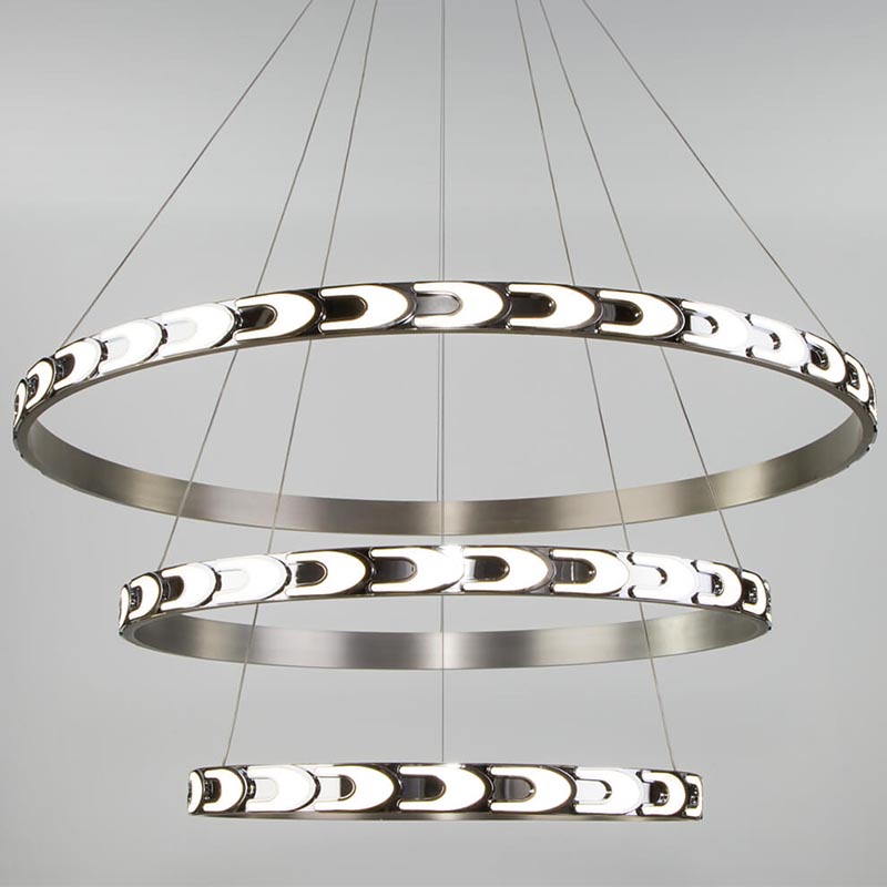 Люстра Maoris 3 Ring Horizontal Chandelier Никель Сатин в Самаре | Loft Concept 