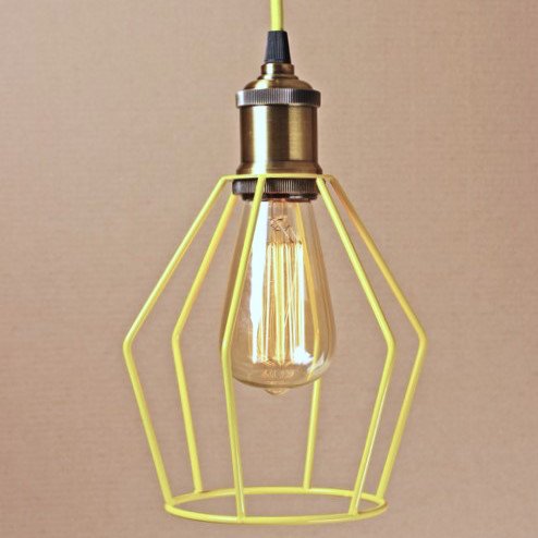 Подвесной светильник Wire Cage Pendant Trew Yellow Желтый в Самаре | Loft Concept 