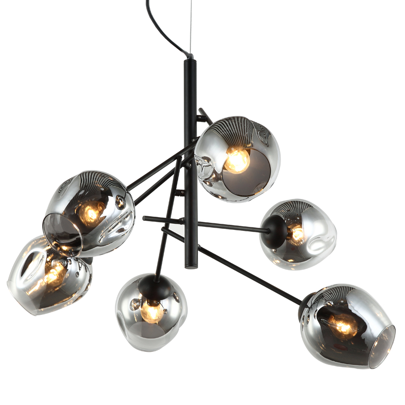 Люстра Branching Bubble Chandelier Vertical Gray Черный Серый (Gray) в Самаре | Loft Concept 