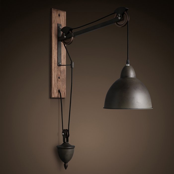 Настенный светильник Steampank Rust Iron Wall Lamp Черный в Самаре | Loft Concept 