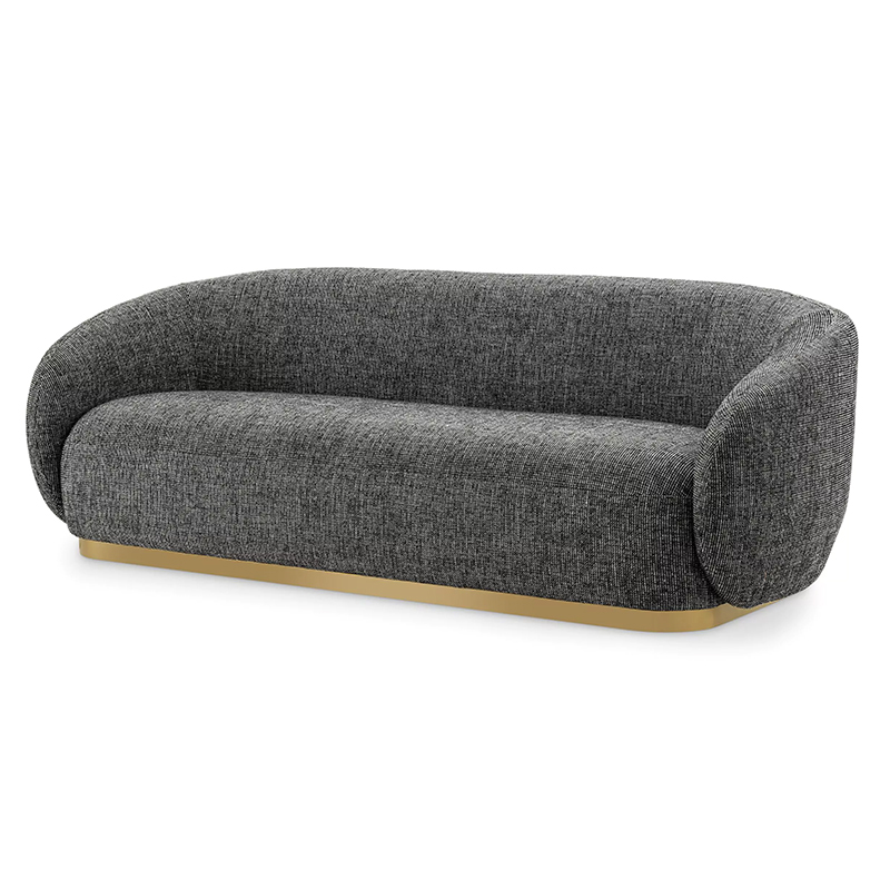 Диван Eichholtz Sofa Brice Rocat Black Черный Серый Латунь в Самаре | Loft Concept 