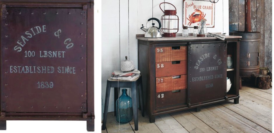 Буфет металлический с деревянными ящиками Industrial Rust Iron Buffet Буфет металлический с деревянными ящиками Industrial Rust Iron Buffet - Loft-Concept в Самаре