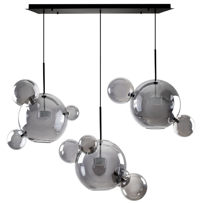 Люстра Giopato & Coombes Linear Chandelier Bubble smoky Дымчатый (Smoke) в Самаре | Loft Concept 