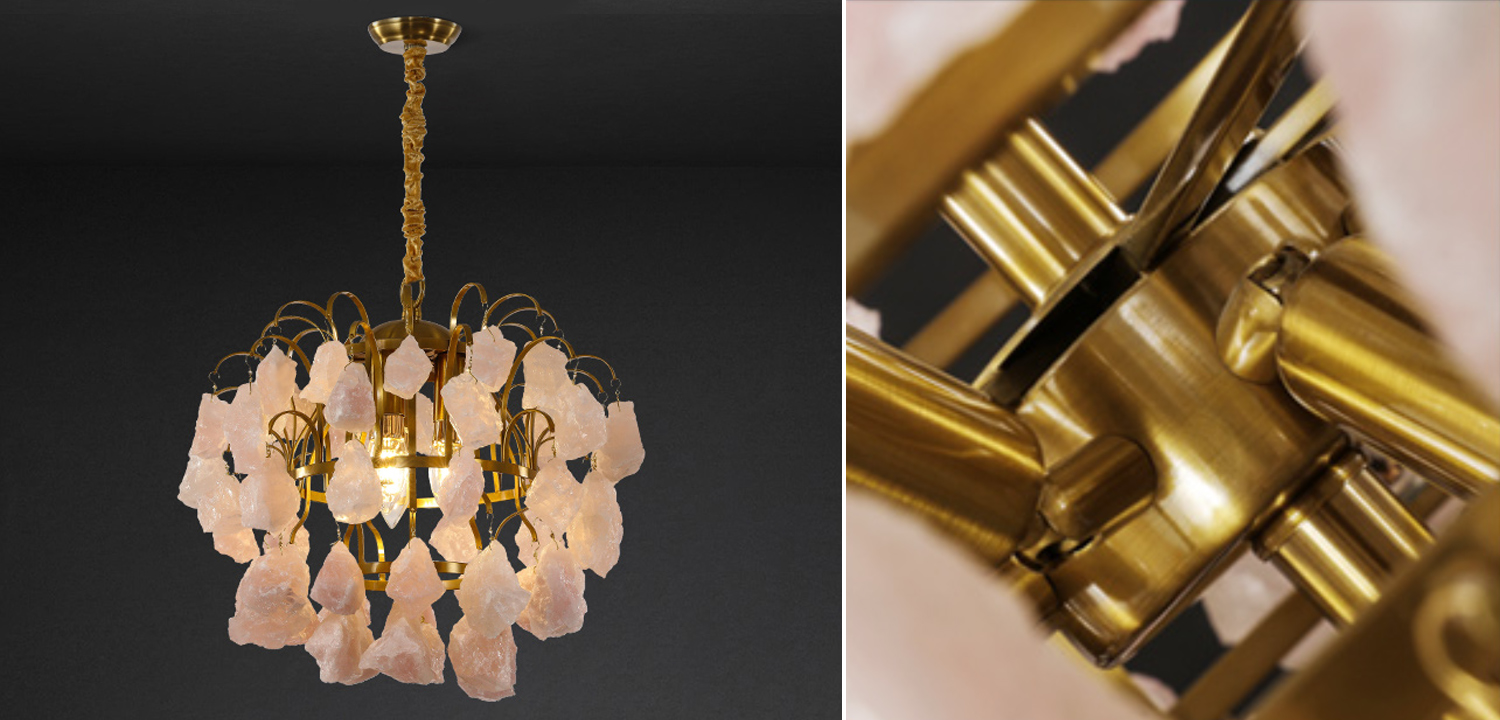 Hardis Pink stone Chandelier 30 - фото №1