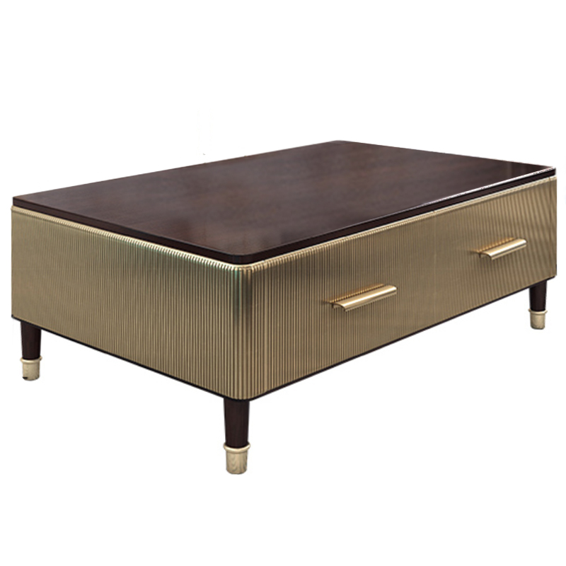 Birmingham Textured Coffee Table Gold Коричневый матовое золото в Самаре | Loft Concept 