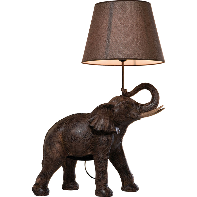 Настольная лампа Elephant Holding Lampshade Коричневый в Самаре | Loft Concept 