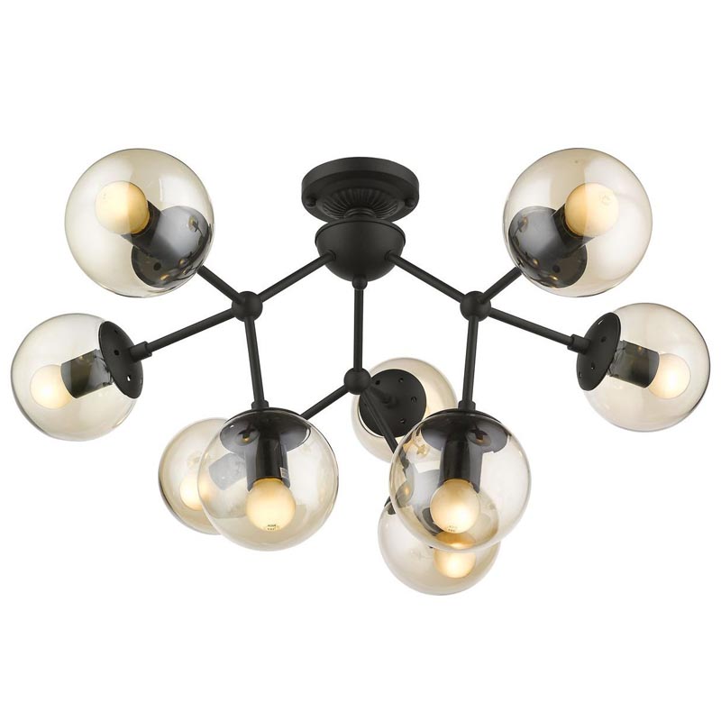 Потолочный светильник Ceiling Lamp Modo 9 black Черный Янтарный в Самаре | Loft Concept 