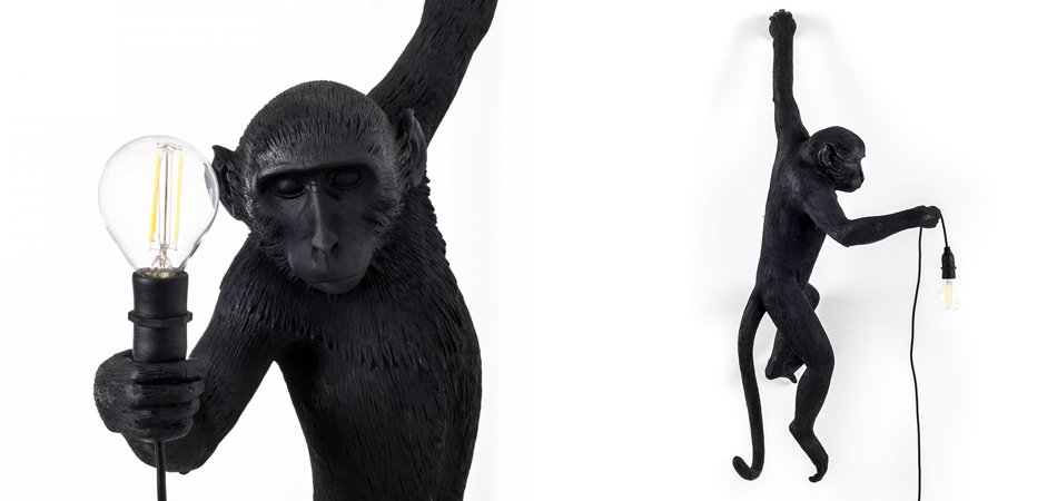 БРА SELETTI MONKEY LAMP HANGING VERSION Black БРА SELETTI MONKEY LAMP HANGING VERSION Black - Loft-Concept в Самаре
