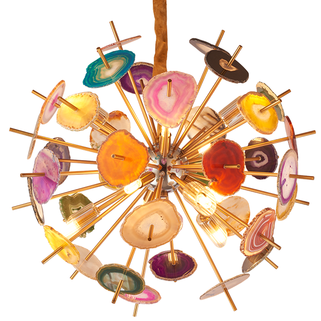 Люстра Agate Burst Chandelier Multicolor Глянцевое золото в Самаре | Loft Concept 