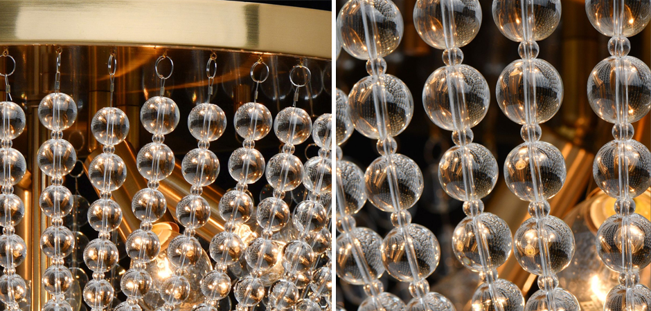 Потолочный светильник Virginia Clear Beads ceiling Gold L Потолочный светильник Virginia Clear Beads ceiling Gold L - Loft-Concept в Самаре