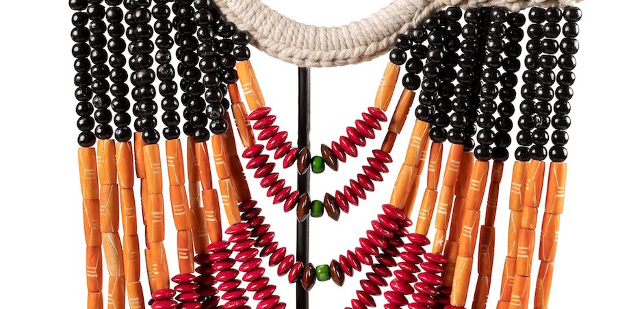 Африканское Ожерелье на подставке NECKLACE BLACK ORANGE RED ON STAND Африканское Ожерелье на подставке NECKLACE BLACK ORANGE RED ON STAND - Loft-Concept в Самаре