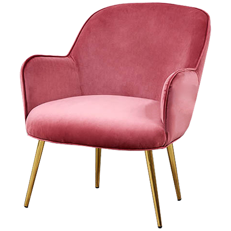 Кресло Waldeck Chair Pink Розовый (Rose) Глянцевое золото в Самаре | Loft Concept 