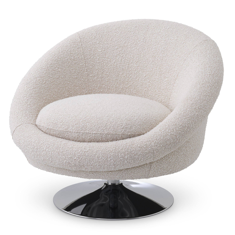 Кресло Eichholtz Swivel Chair Nemo cream Кремовый Никель в Самаре | Loft Concept 