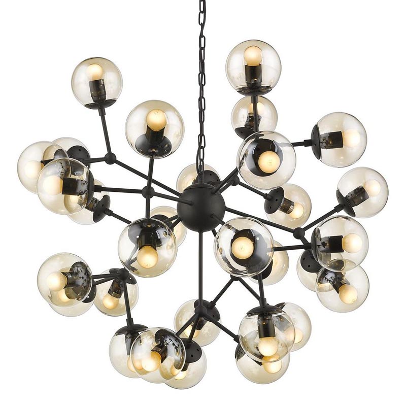 Люстра Modo Chandelier black Черный Янтарный в Самаре | Loft Concept 