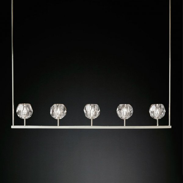 Люстра RH Boule De Cristal Linear Chandelier 5 Прозрачный в Самаре | Loft Concept 