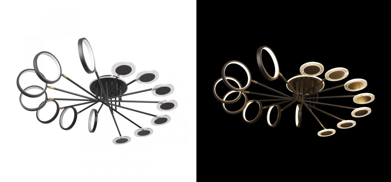 Люстра светодиодная BENDIK LIGHTING Black 14 плафонов - фото №1