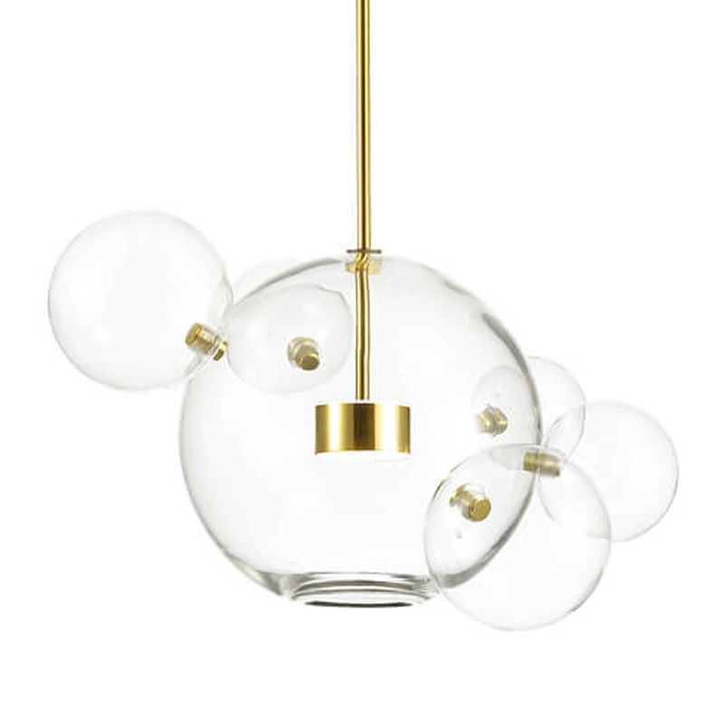 Подвесной светильник Transparent Bubble Pendant Gold 5 Глянцевое золото Прозрачный в Самаре | Loft Concept 