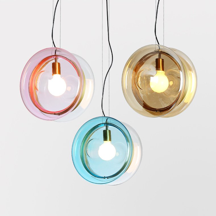 Подвесной светильник PENDANT LIGHT Bomma ORBITAL Прозрачный (Transparent) Янтарь (Amber) Розовый (Rose) Бирюзовый Синий в Самаре | Loft Concept 