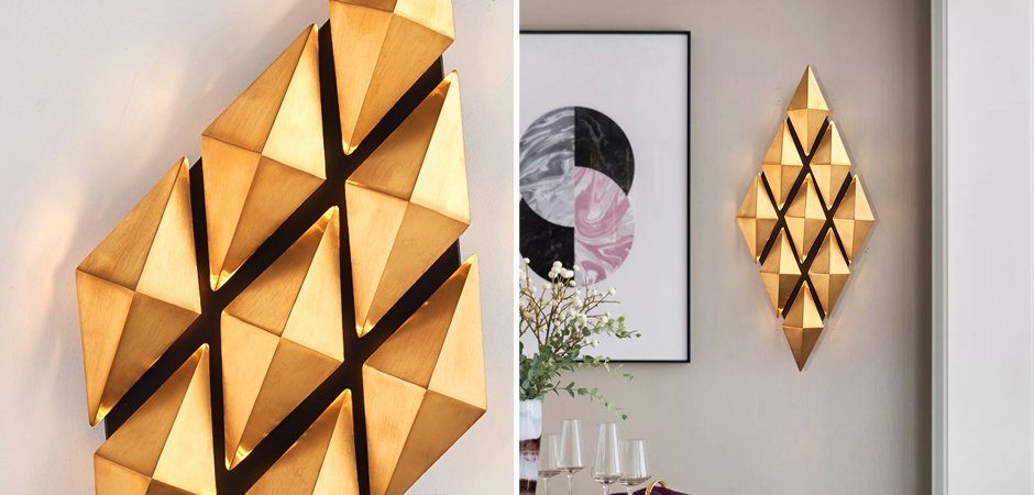 Бра Honeycomb Gold lozenges Wall Lamp Бра Honeycomb Gold lozenges Wall Lamp - Loft-Concept в Самаре