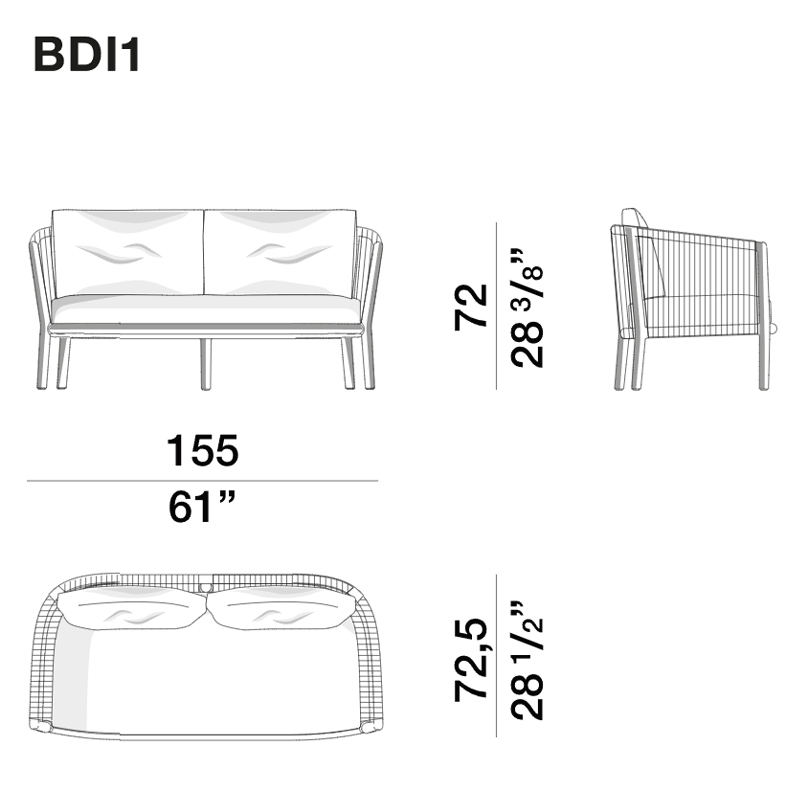 Дизайнерский уличный диван из массива дерева BOBOLI Sofa в Самаре