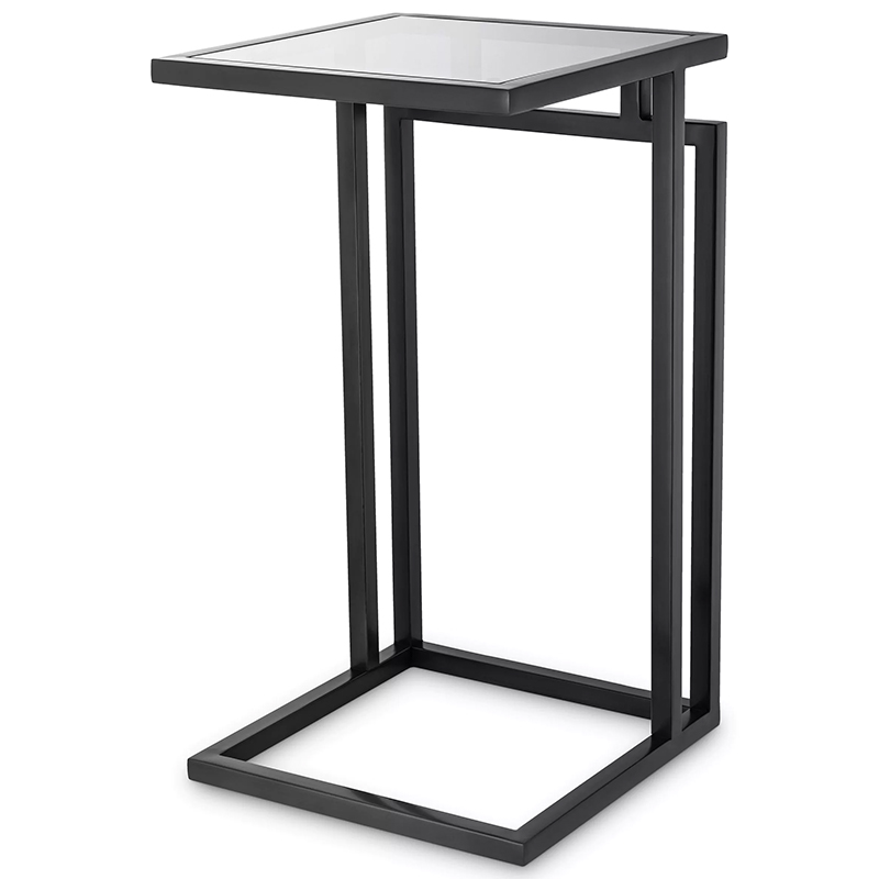 Приставной стол Eichholtz Side Table Marcus Black Черный Стекло Смок в Самаре | Loft Concept 