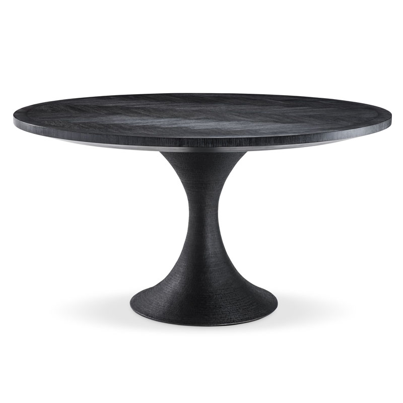 Обеденный стол Eichholtz DINING TABLE MELCHIOR ROUND black Черный в Самаре | Loft Concept 