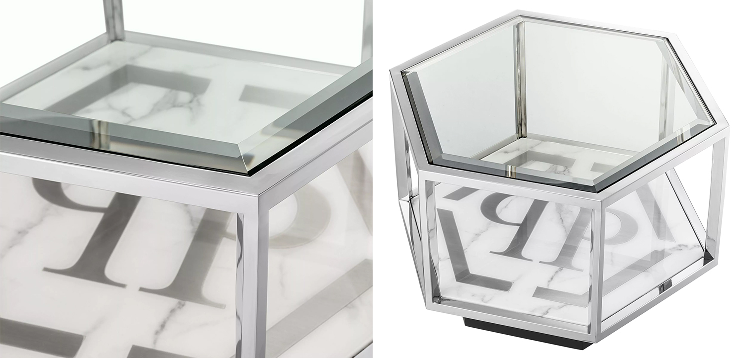 Приставной стол Philipp Plein Side Table Falcon View Chrome - фото