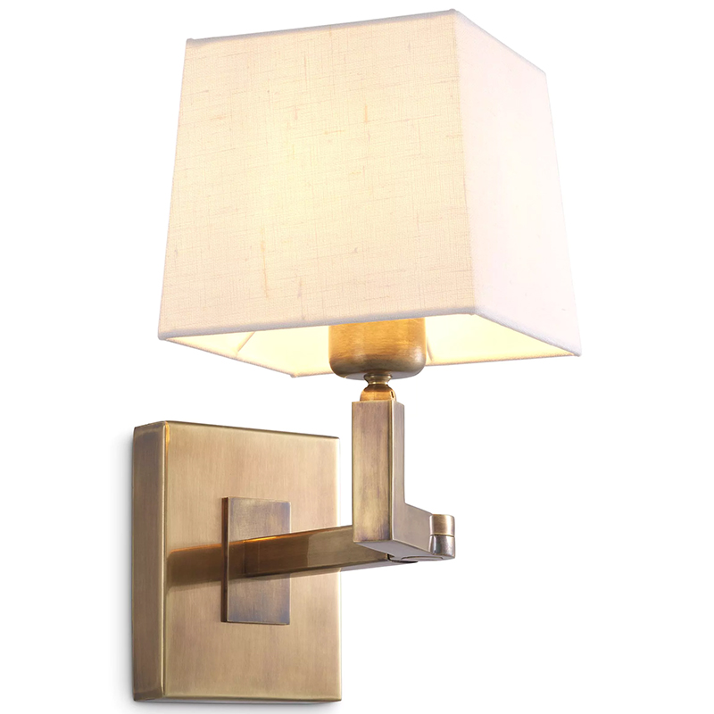 Бра Eichholtz Wall Lamp Cambell Brass Белый Винтажная латунь в Самаре | Loft Concept 