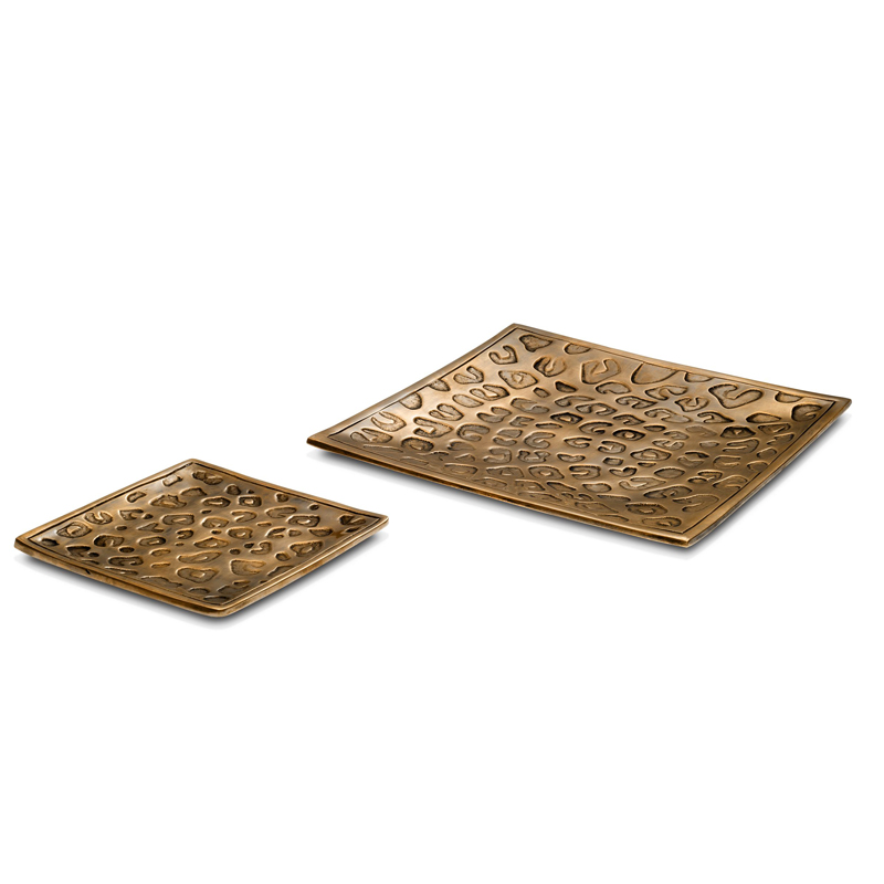 Комплект подносов Eichholtz Tray Jaguar set of 2 Винтажная латунь в Самаре | Loft Concept 