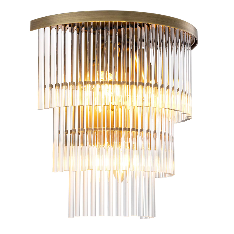 Бра Eichholtz Wall Lamp East Brass Прозрачное Стекло Латунь в Самаре | Loft Concept 