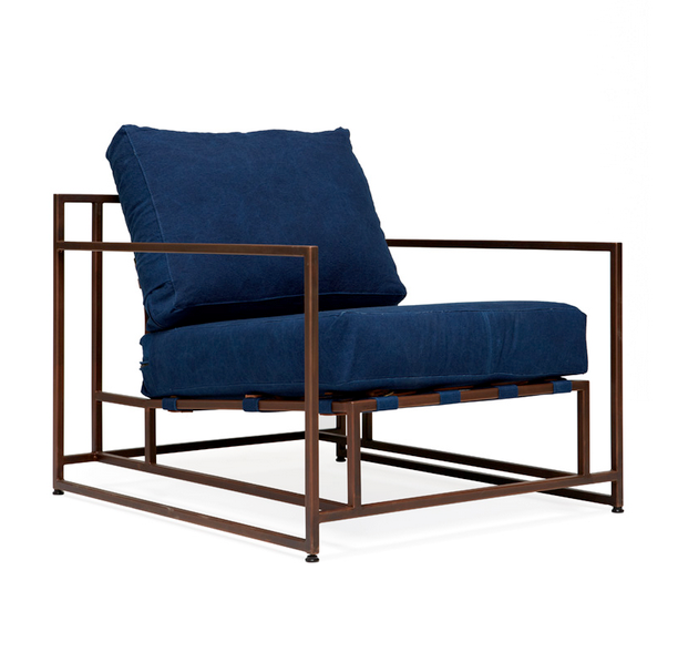 Кресло Kenn X Miller armchair Indigo and copper denim Индиго в Самаре | Loft Concept 