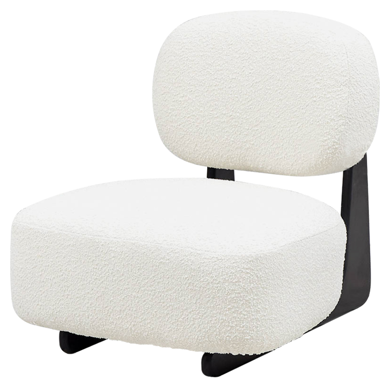 Кресло Millie White Boucle Armchair Белый Черный в Самаре | Loft Concept 