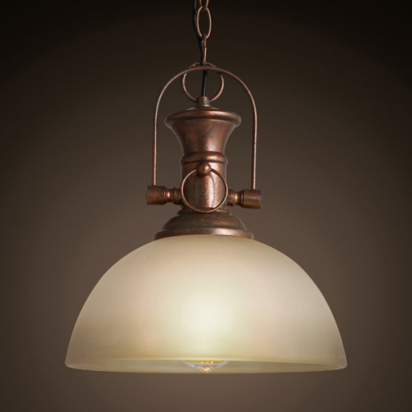 Люстра Old Copper Pendant Glass Белый Медь в Самаре | Loft Concept 