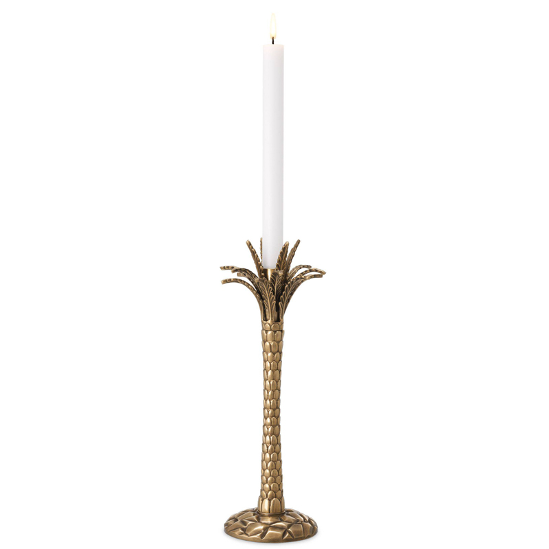 Подсвечник Eichholtz Candle Holder Palm Desert Винтажная латунь в Самаре | Loft Concept 