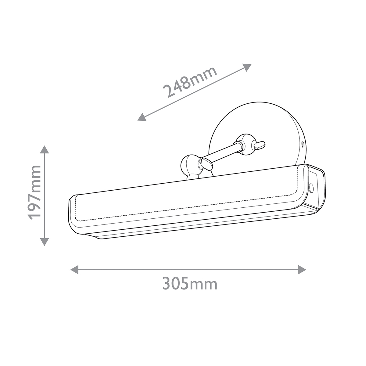 Светильник для картин цвет винтажная латунь с прямоугольным плафоном из кожи черного цвета Alora в Самаре