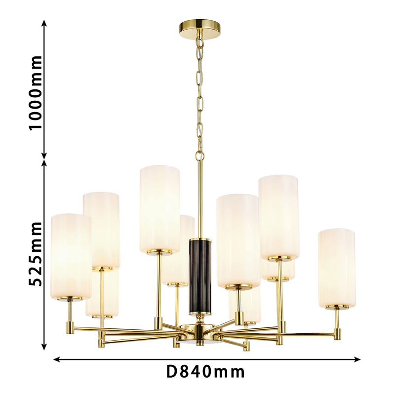 Люстра цвета золота с белыми матовыми плафонами Hovering D84 см в Самаре