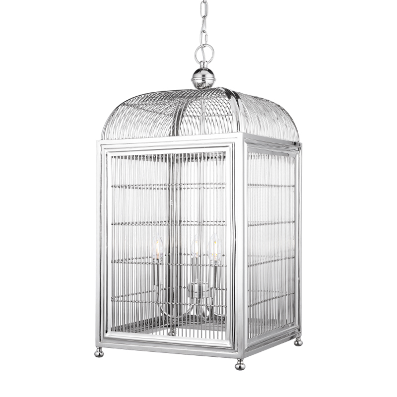 Люстра клетка Bird cage chrome Lantern Falcon Хром в Самаре | Loft Concept 