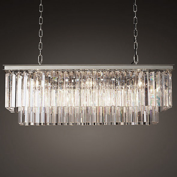 Люстра RH 1920S ODEON CLEAR GLASS FRINGE nickel Хром в Самаре | Loft Concept 