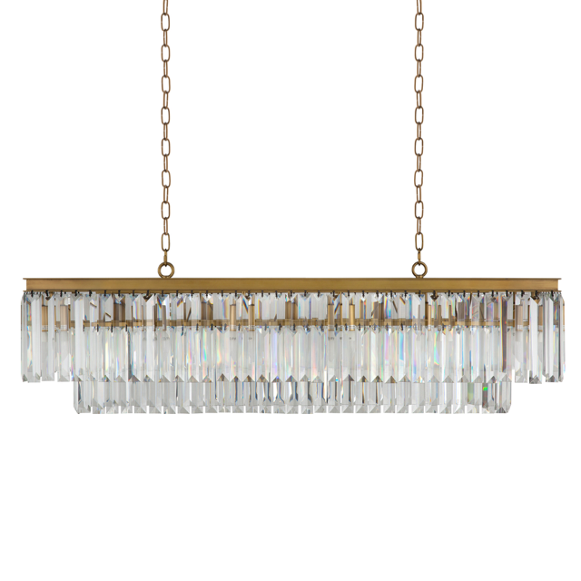 Люстра RH 1920s Odeon Clear Gold Square Chandelier Прозрачное Стекло Латунь в Самаре | Loft Concept 