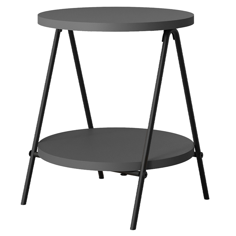 Стол приставной с 2-мя круглыми столешницами цвета антрацит ESSEL SIDE TABLE ANTHRACITE Антрацит Черный в Самаре | Loft Concept 