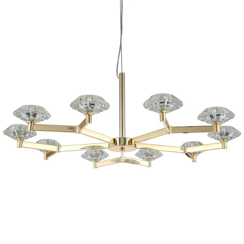 Люстра Yerker Chandelier Gold 10 Глянцевое золото Прозрачный в Самаре | Loft Concept 