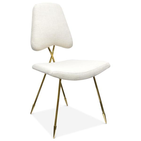 Стул Jonathan Adler Maxime Dining stool Бежево-серый Золотой в Самаре | Loft Concept 