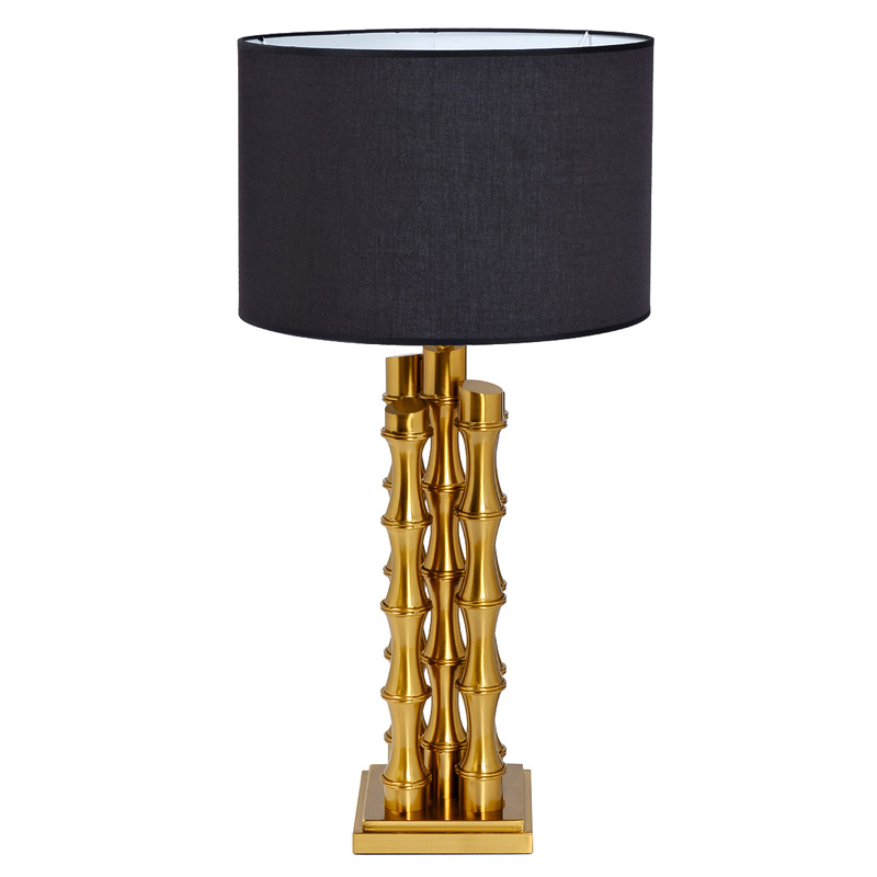 Настольная лампа с Черным Абажуром Damian Gold Table Lamp Глянцевое золото Черный в Самаре | Loft Concept 