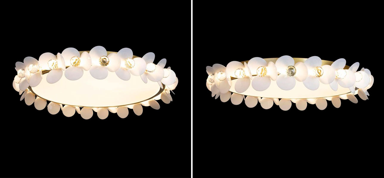 Потолочный светильник Белые Цветы White Flowers Ceiling lamp D 57 - фото