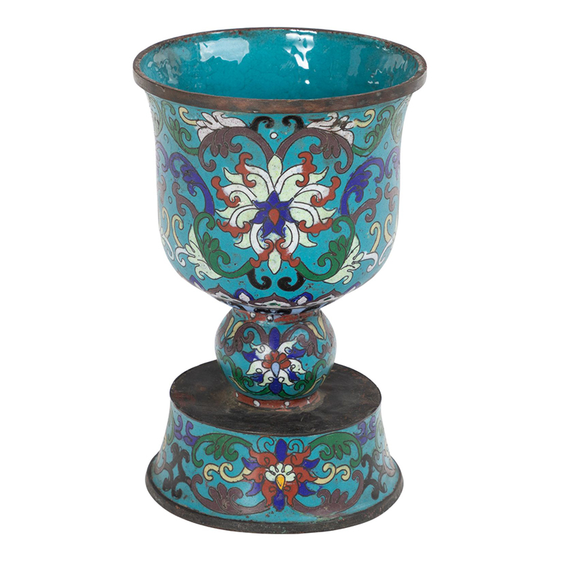 Подсвечник с орнаментом Cloisonne Синий Подсвечник с орнаментом Cloisonne Синий в Самаре | Loft Concept
