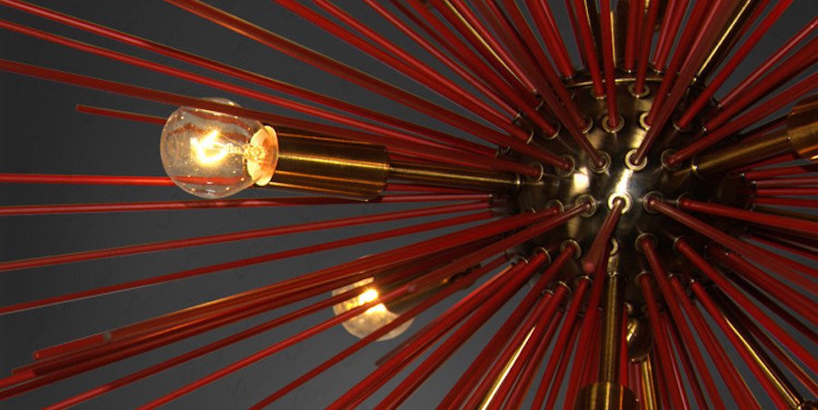 Люстра ASTRA Chandelier Sputnik Red and Brass Люстра ASTRA Chandelier Sputnik Red and Brass - Loft-Concept в Самаре