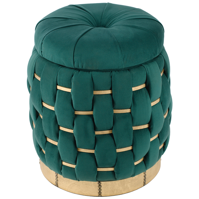 Пуф Verde Green Pouf Зеленый Золотой в Самаре | Loft Concept 