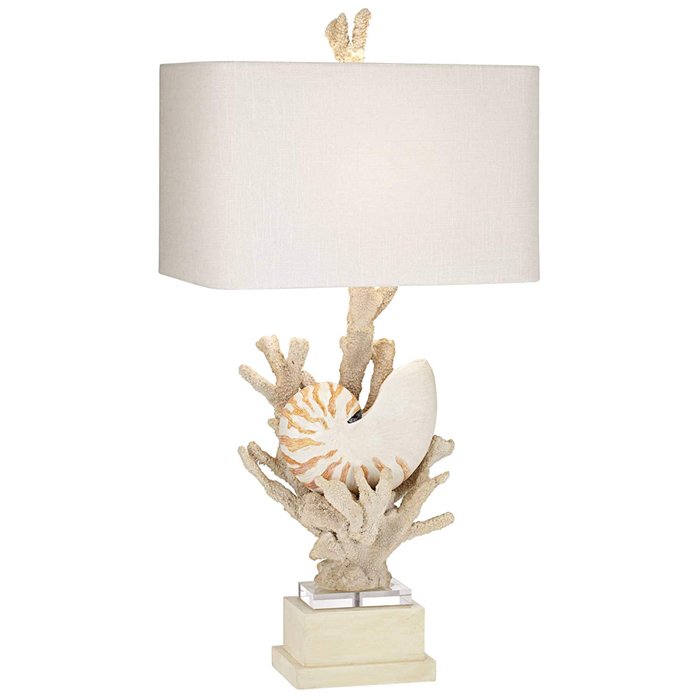 Nautilus Shell and White Coral Table Lamp Молочный Бежевый в Самаре | Loft Concept 