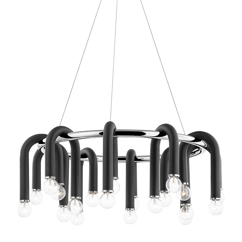 Люстра Paulson floppy chandelier round chrome Черный Хром в Самаре | Loft Concept 